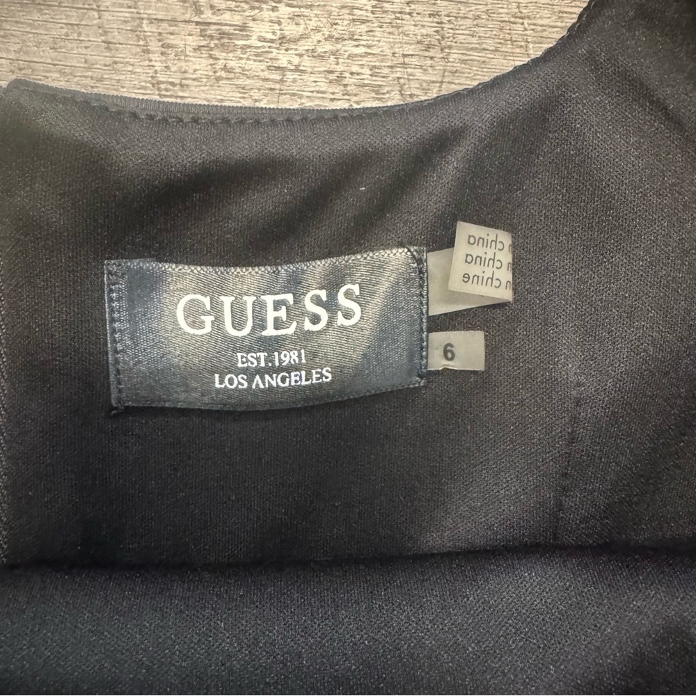 NWT Guess "Pheobe" Caged Scuba Bodycon Black Mini Halter Dress Sz. 6 - Picture 7 of 8